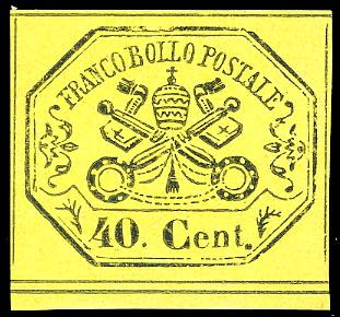 1867 - 40 cent. giallo (19), ... 