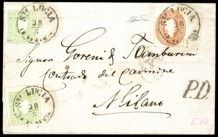 1863 - 15 soldi bruno, dent. 14, 3 ... 