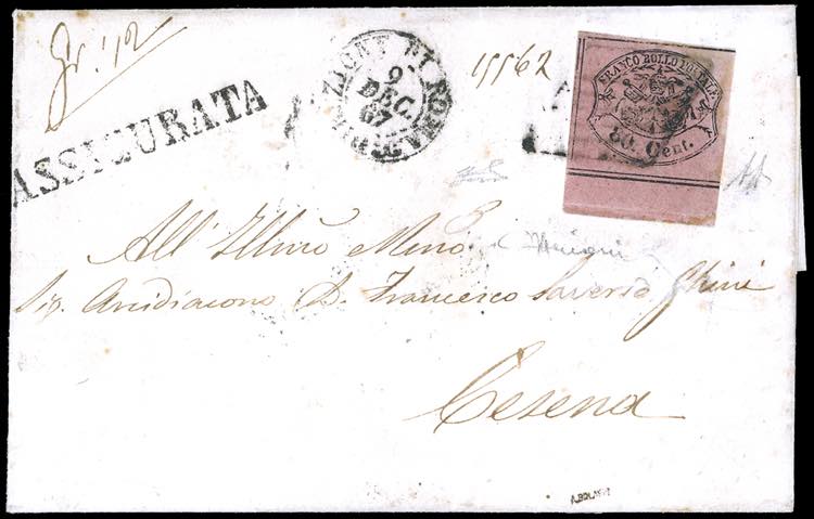 1867 - 80 cent. rosa lillaceo ... 