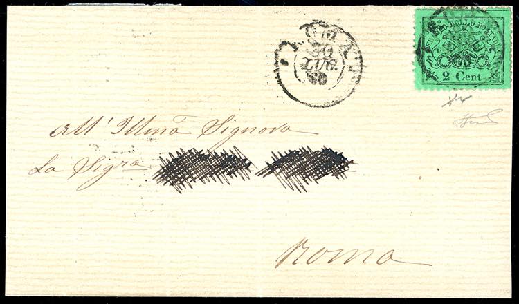 1869 - 2 cent. verde chiaro (22), ... 