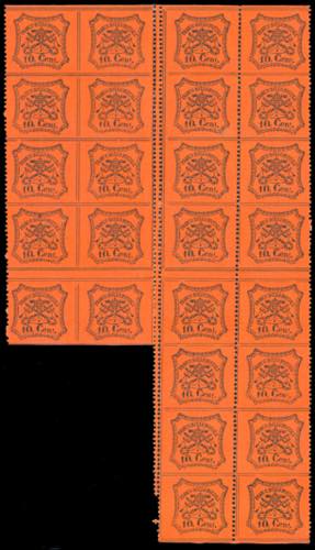 1868 - 10 cent. vermiglio arancio, ... 