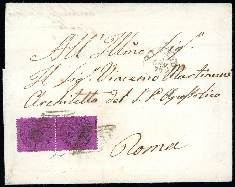 1870 - 20 cent. lilla rosa (28e), ... 