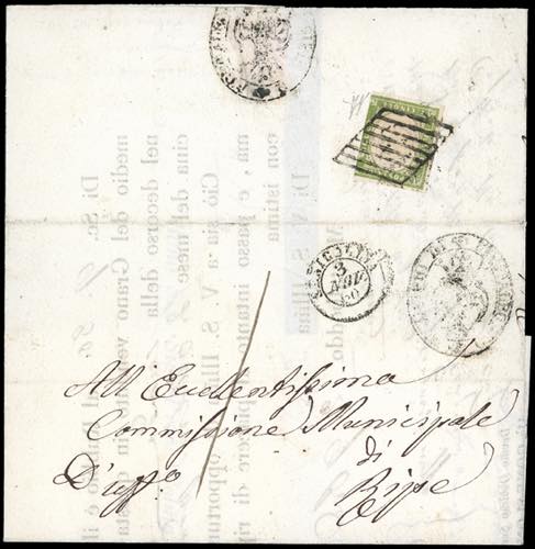 1860 - 5 cent. verde oliva, IV ... 