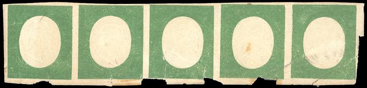 1854 - 5 cent. verde oliva scuro, ... 