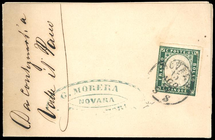 1857 - 5 cent. verde mirto (13A), ... 