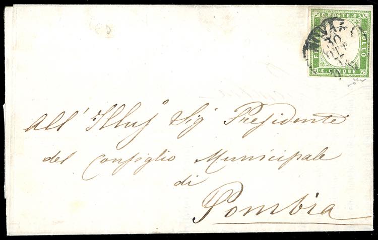 1857 - 5 cent. verde giallo ... 