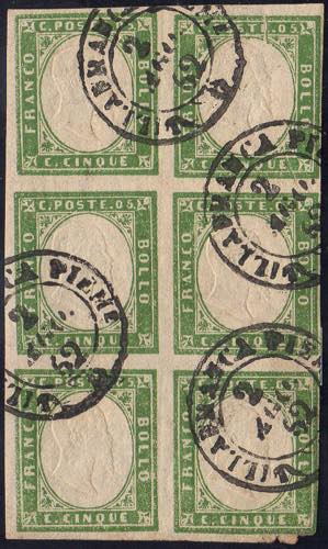 1862 - 5 cent. verde giallastro ... 