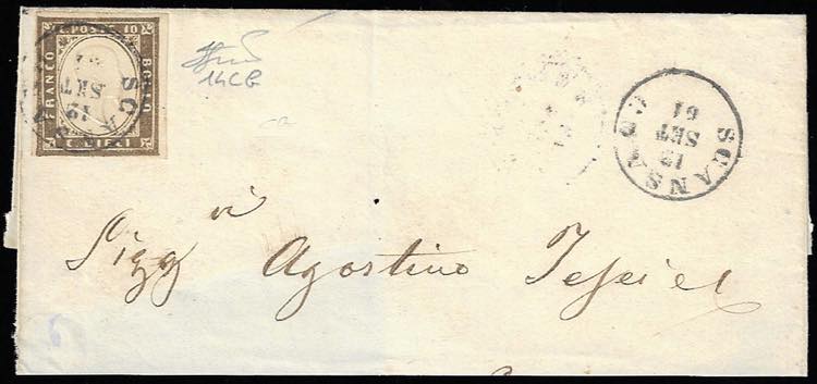 1861 - 10 cent. oliva grigio ... 