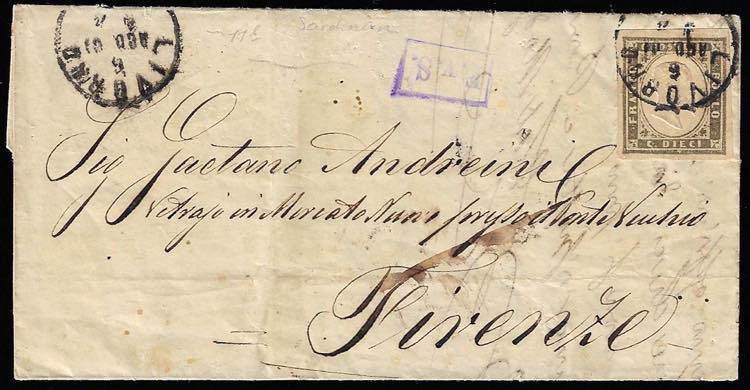 1861 - 10 cent. oliva brunastro ... 