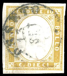 1862 - 10 cent. giallo olivastro ... 