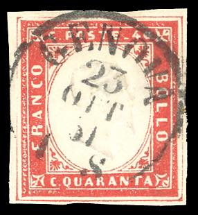 1861 - 40 cent. rosso vermiglio, ... 