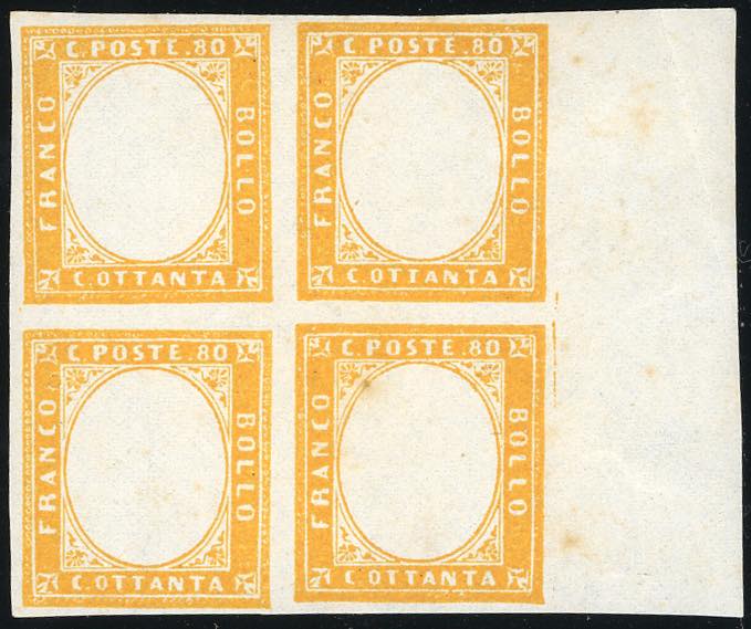 1861 - 80 cent. giallo arancio, ... 