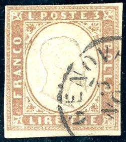 1861 - 3 lire rame vivo (18A), ... 