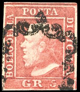 1859 - 5 grana rosa carminio, I ... 
