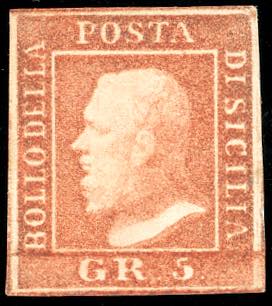 1859 - 5 grana vermiglio chiaro, I ... 