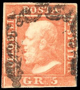 1859 - 5 grana vermiglio chiaro, I ... 