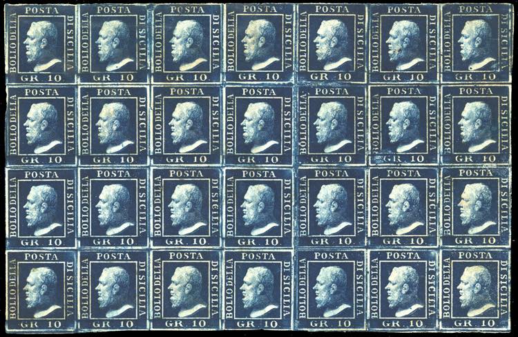 1859 - 10 grana azzurro cupo (12), ... 