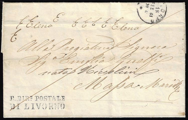 1861 - Lettera in franchigia da ... 