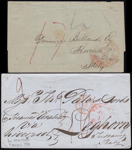 INCOMING MAIL STATI UNITI 1853/55 ... 