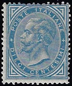 1877 - 10 cent. azzurro (27), ... 