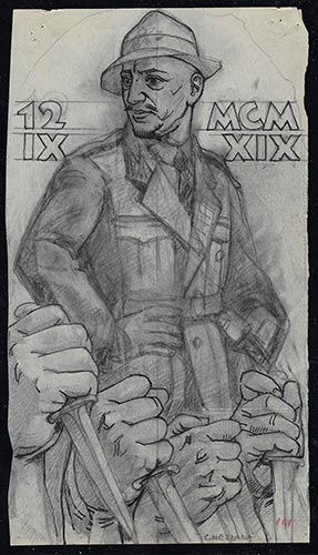 1934 - Disegno a matita e china di ... 