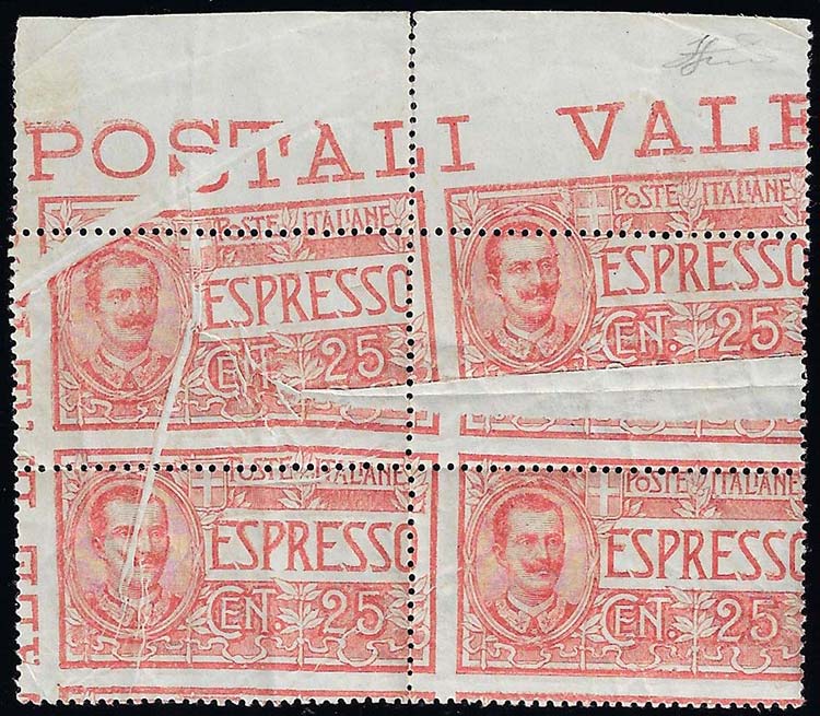 1903 - 25 cent. rosso, blocco di ... 