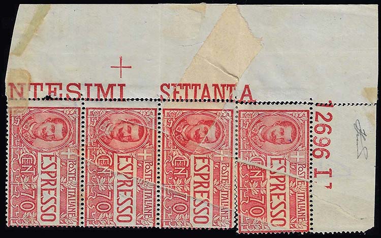 1925 - 70 cent. (11), striscia ... 