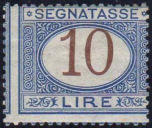 1874 - 10 lire azzurro e bruno ... 