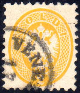 1865 - 2 soldi giallo, dent. 9 1/2 ... 