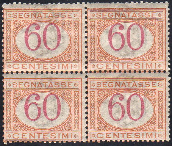 1890 - 60 cent. arancio e carminio ... 