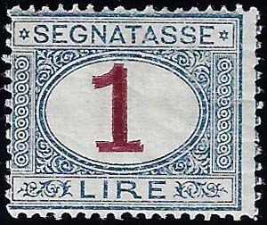 1890 - 1 lira azzurro e carminio, ... 
