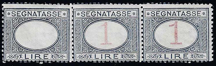1890 - 1 lira azzurra e carminio, ... 