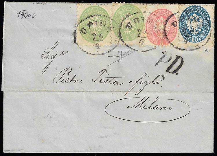 1866 - 3 soldi verde, due ... 