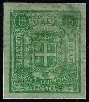 1863 - 15 cent. verde su carta ... 