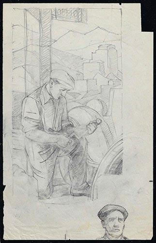 1850 - Bozzetto a matita di ... 