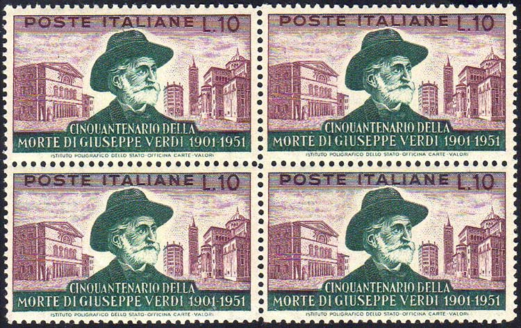 1951 - 10 lire Verdi, dent. 13 1/4 ... 