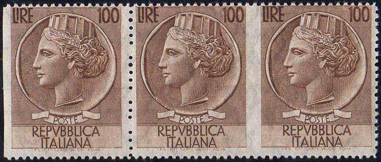 1955 - 100 lire Turrita, filigrana ... 