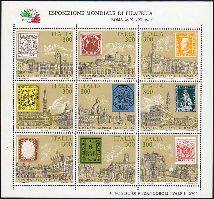 1985 - Italia 85, foglietto, ... 