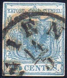 1852 - 45 cent. ardesia, carta a ... 