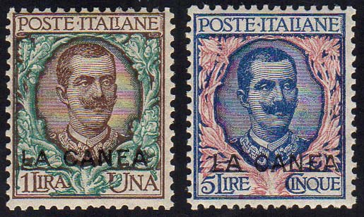 LA CANEA 1906 - 1 e 5 lire ... 