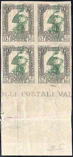 1921 - 5 cent. Pittorica, blocco ... 