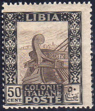 1921 - 50 cent. nero e bruno ... 