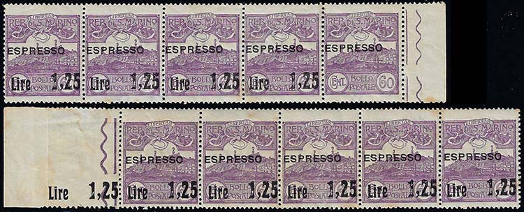 1923 - 1,25 lire su 60 cent., due ... 