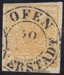 AUSTRIA 1850 - 1 k. giallo ... 