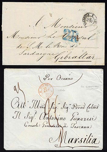 GIBILTERRA 1846/1860 - Due lettere ... 