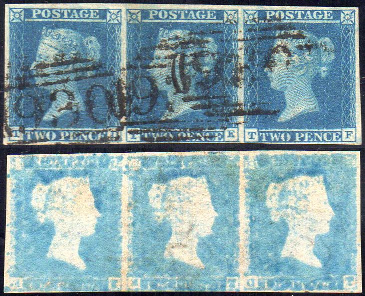 GRAN BRETAGNA 1841 - 2 p. azzurro, ... 