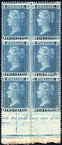 GRAN BRETAGNA 1855 - 2 p. azzurro, ... 