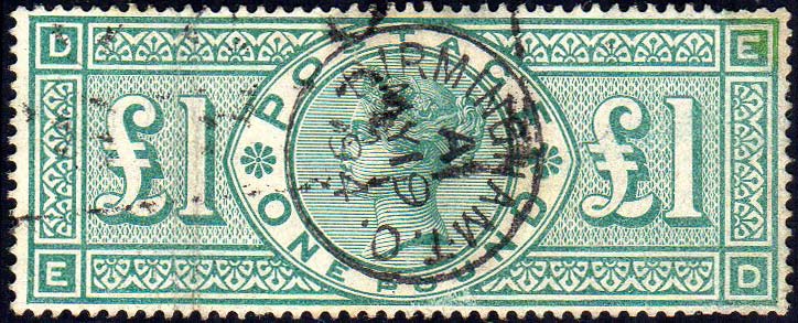 GRAN BRETAGNA 1891 - 1 £ verde, ... 