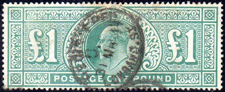 GRAN BRETAGNA 1902 - 1 £ verde, ... 