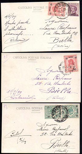 SOMALIA 1928/1929 - Tre cartoline ... 